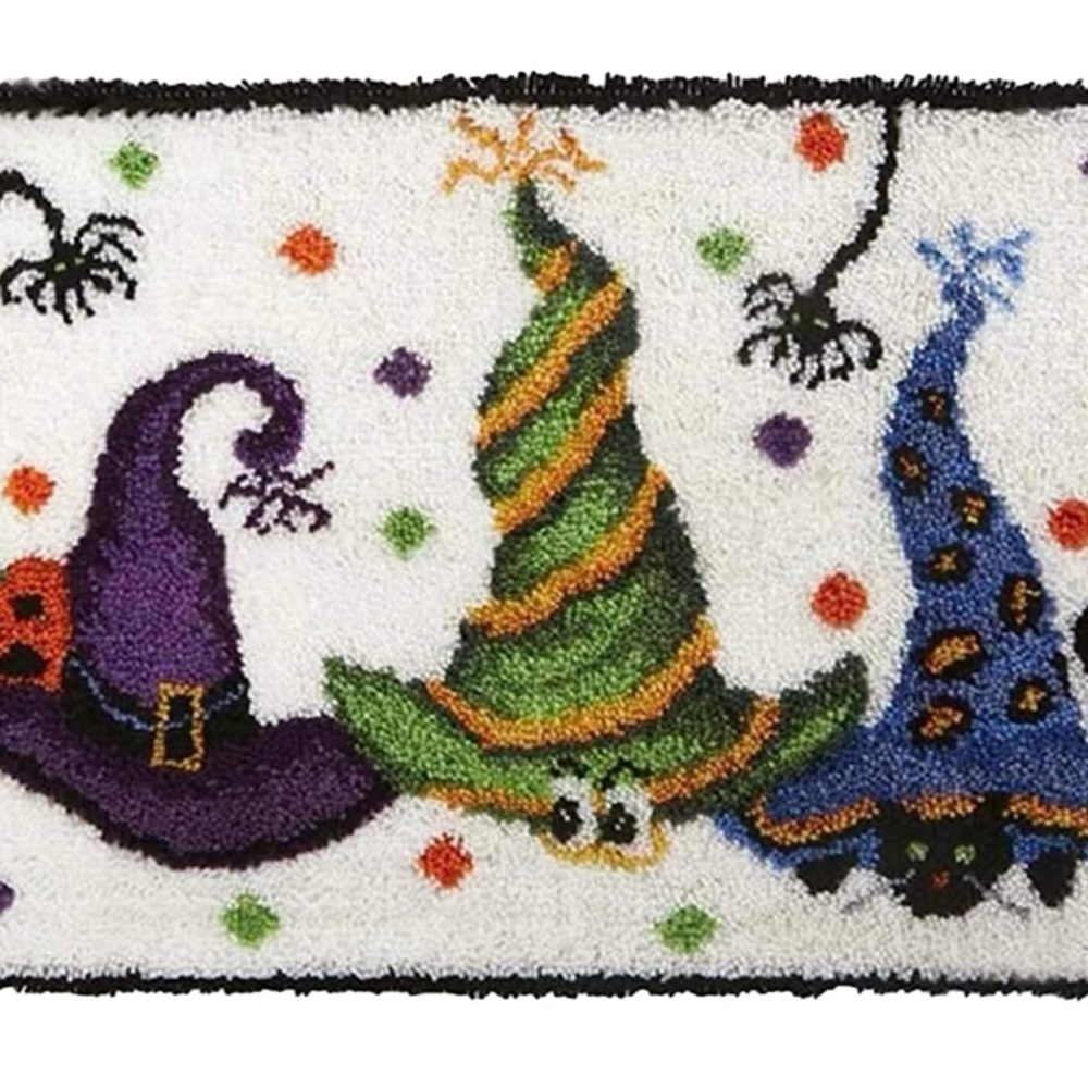 Latch Hook Rug Kit - Halloween Hat with Printed Canvas